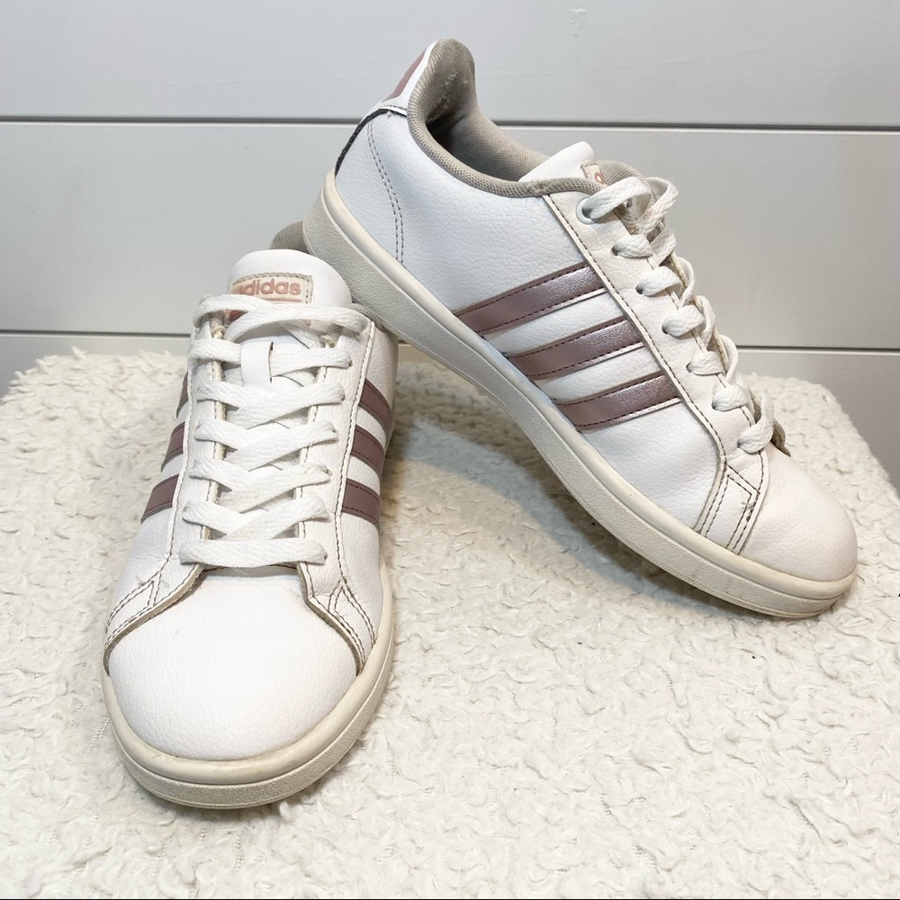 adidas Advantage Sneakers White Metallic - Size 7.5 - Picture 7 of 13